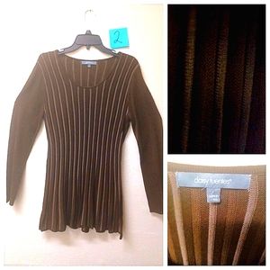 Lightweight long sweater tunic or dress, Brown, L